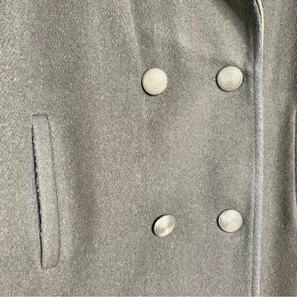 80s Wool Leather Trimmed Coat - Picture 6 of 10